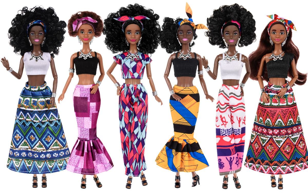 Ebuddy  African American Fashion Dolls Set with Mix & Match Outfits